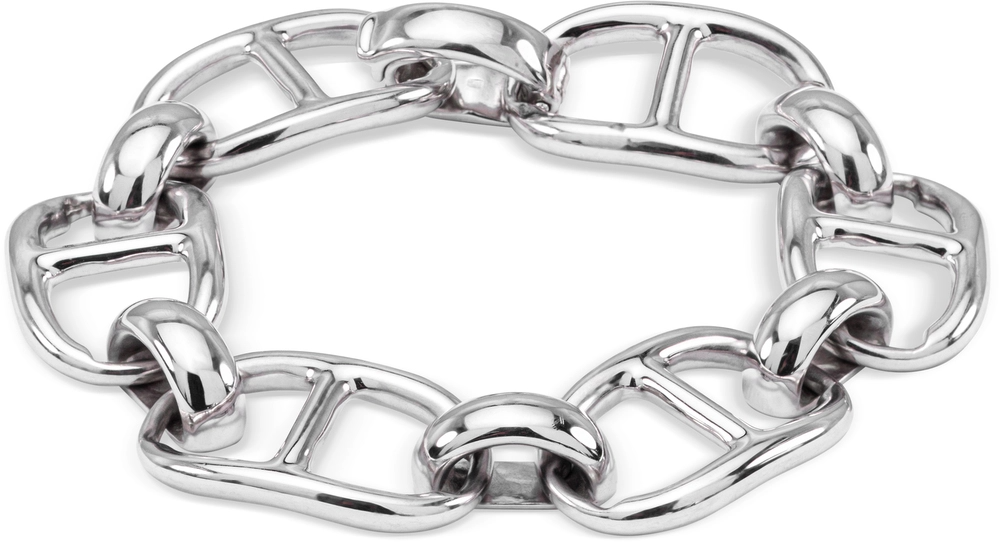 een zilveren armband met schakels 18,5mm breed en lang 22cm