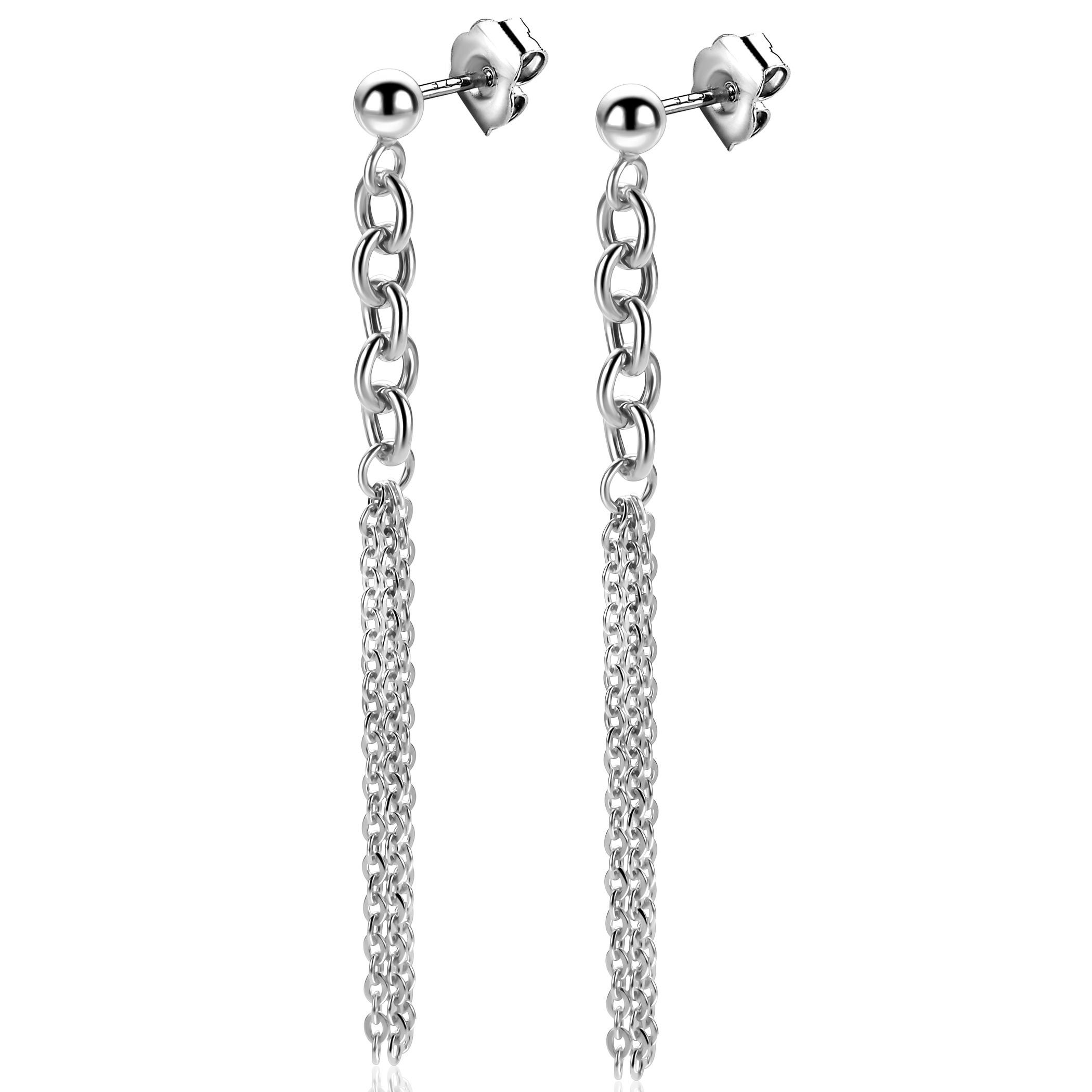 925 zilver hangende oorstekers anker schakel