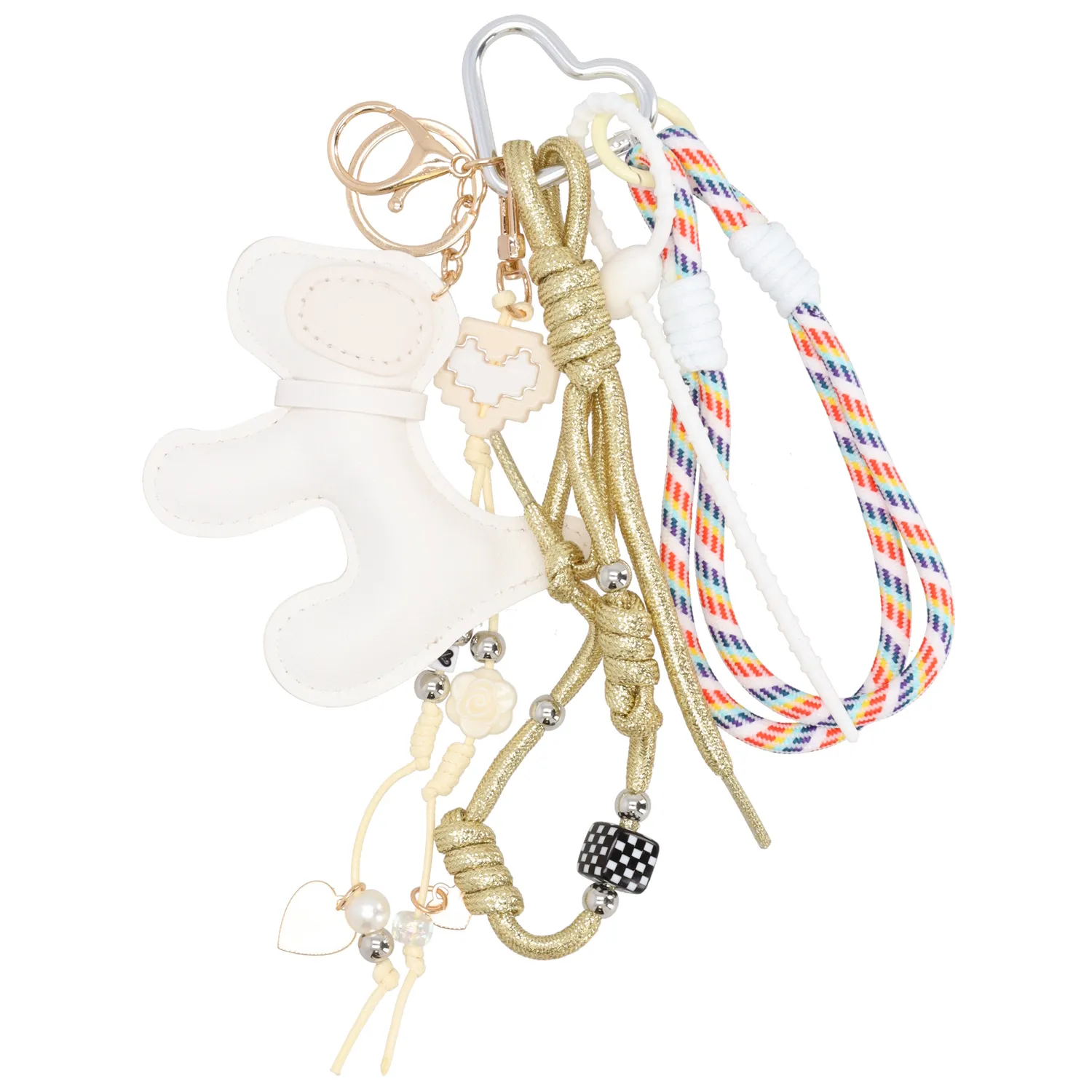 De Trendy Bag Charm - 003 Wit, modelnummer P048, is een stijlvol accessoire van een ongekend merk. Het is geclassificeerd als een accessoires-type sleutelhanger. Perfect om je tas een persoonlijke touch te geven. Hang het eenvoudig aan je handtas, rugzak of sleutelbos voor een trendy uitstraling. Voeg een speelse flair toe aan elke outfit!