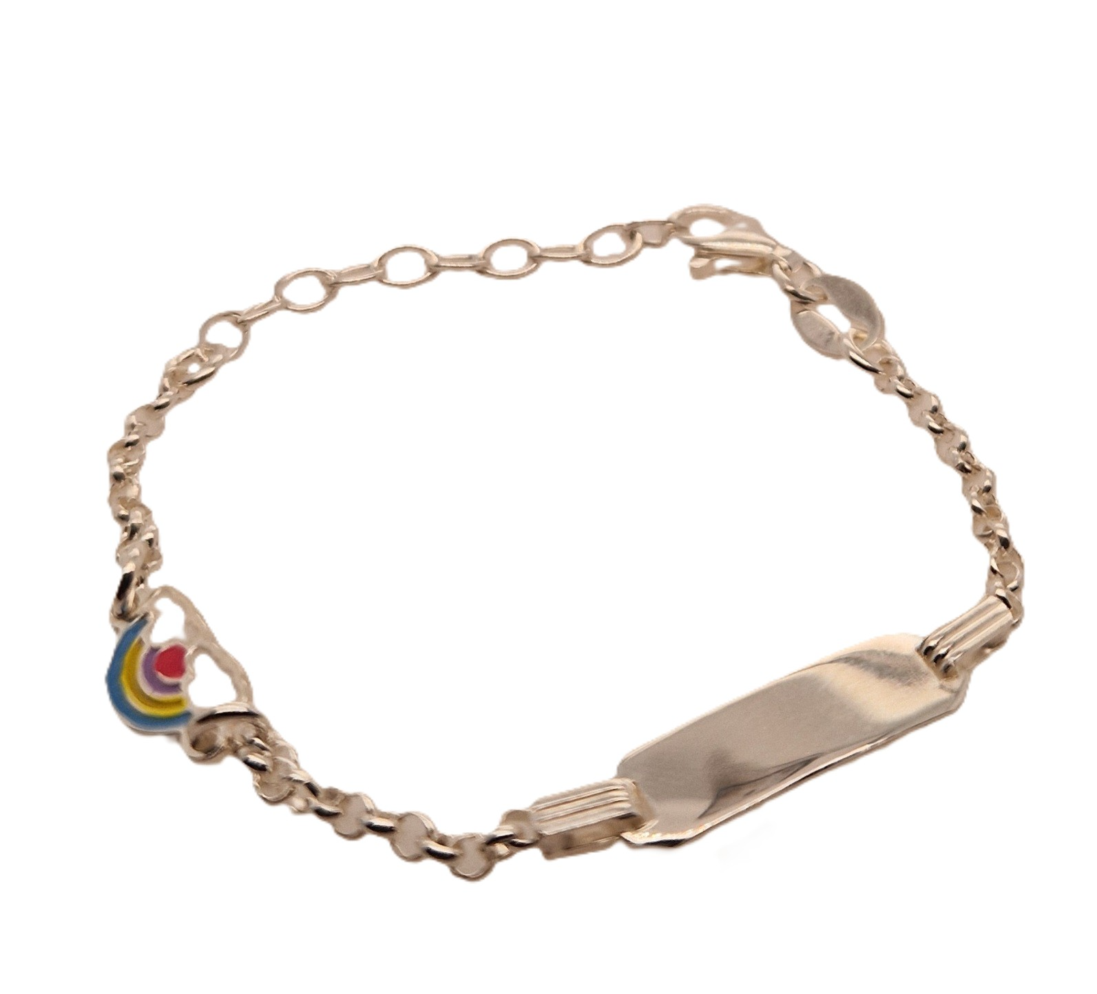 zilveren baby plaat armband