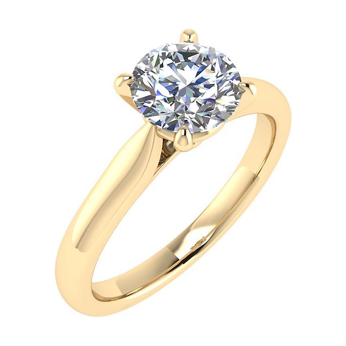De RX5586, een prachtige solitaire ring in geel goud, pronkt met een 0,52 karaat ronde laboratoriumdiamant van topkwaliteit (D-kleur, VS1). Gemaakt van 18-karaats goud, schittert het elegant voor verlovingen. Draag het als symbool van liefde en toewijding. Perfect voor een luxe en tijdloze uitstraling bij speciale gelegenheden. Verkrijgbaar in maat 53.