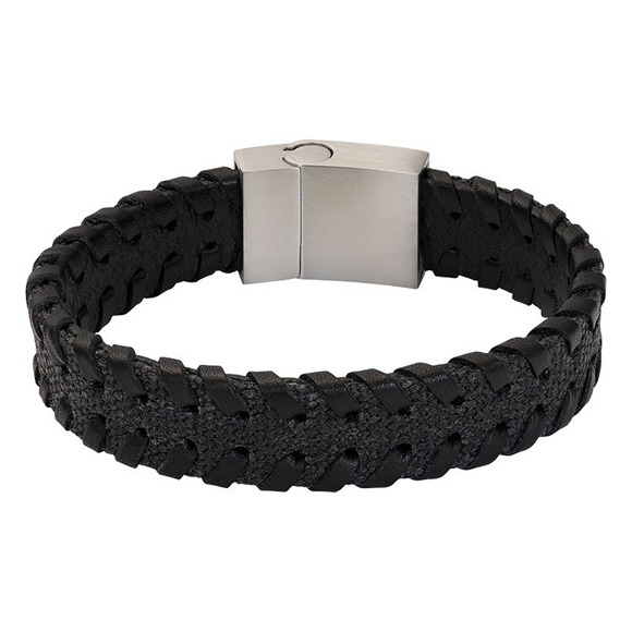 IXXXI lerenarmband in de kleur zwart in maat 21