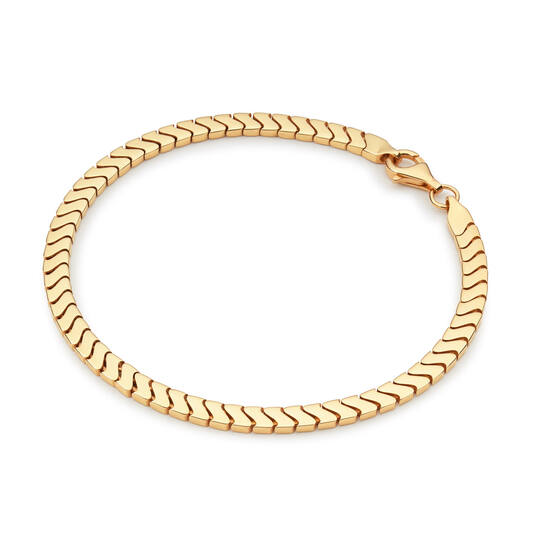 Luxe armband uitgevoerd in zilver met een degelijke gouden plating
19 cm
