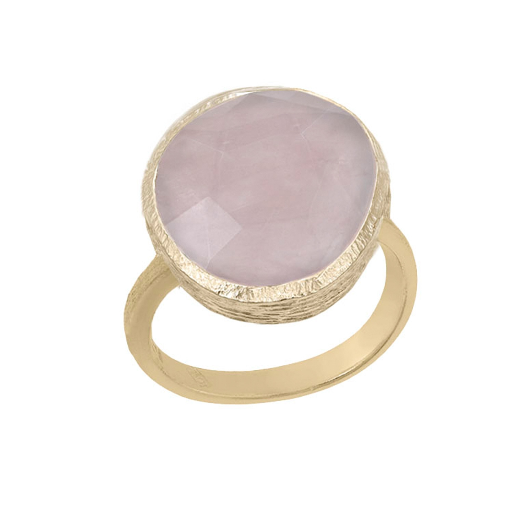 Shade collectie Jorge Revilla.

Zilver vergulden ring met roze kwarts.
One size.
De ring in in maat verstelbaar.