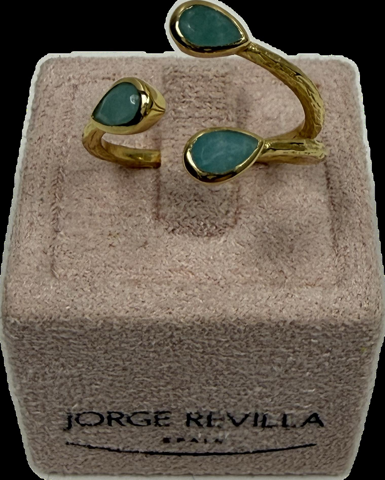 Jorge Revilla

Zilver vergulden ring amazoniet.
Onze size.
De ring is verstelbaar in maat.