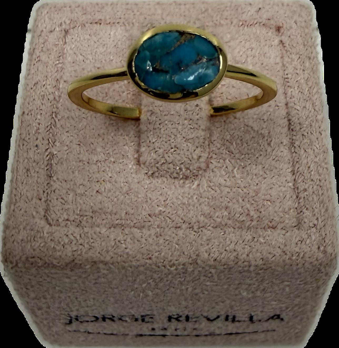 Shade collectie Jorge Revilla.

Zilver vergulden ring met turquoise.