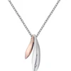 Hot Diamonds Classic Sterling Silver Rose Gold Diamond Leaf Pendant
