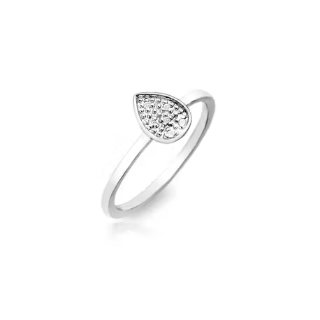 Zilveren ring 'stargazer teardrop' bezet met 3 diamantjes, Hot Diamonds in geschenkverpakking. Lief klein ringetje om te combineren met de andere ringen uit de stargazer collectie.

