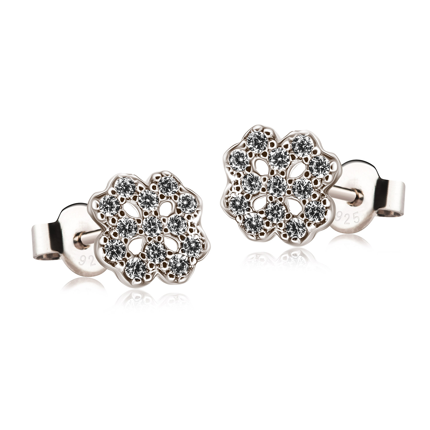 Zilveren oorstekers met zirkonia fantasie