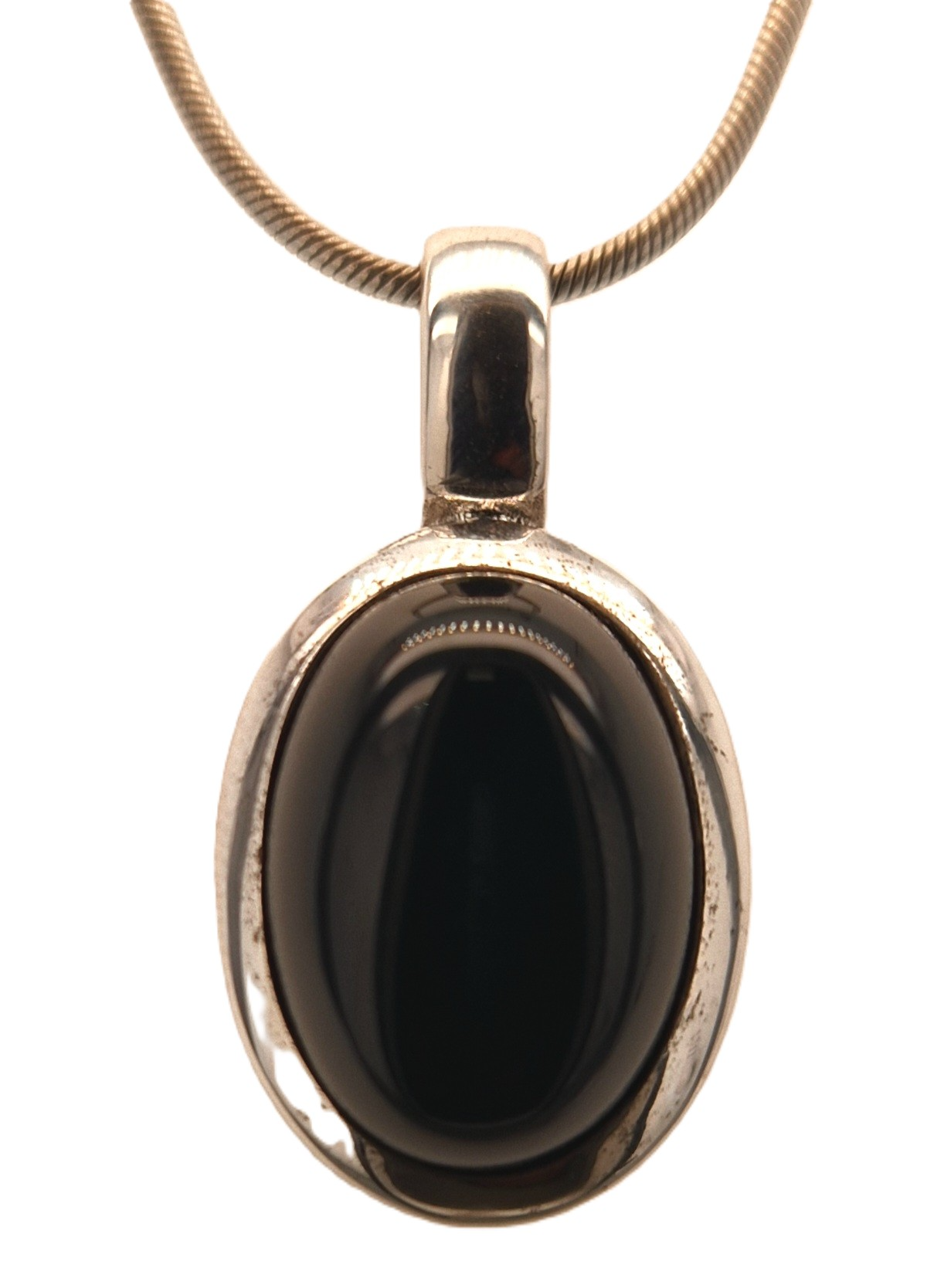 zilveren ashanger met onyx (12mm)