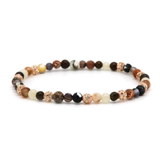 Karma armband, Spiral LYNA XXS Elastic (rosegold crystal)