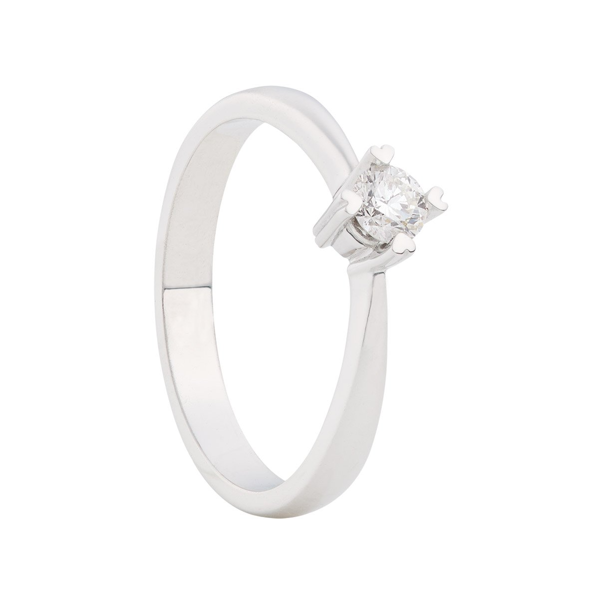 Hart Solitair ring R2025/20. 14 karaat goud met natuurlijke diamant en hatjes griffen.