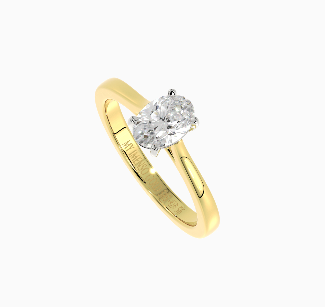 My iMenso labgrown ovale ring 3.15gram 14 karaats 1,00ct E+/VS LGD IGI