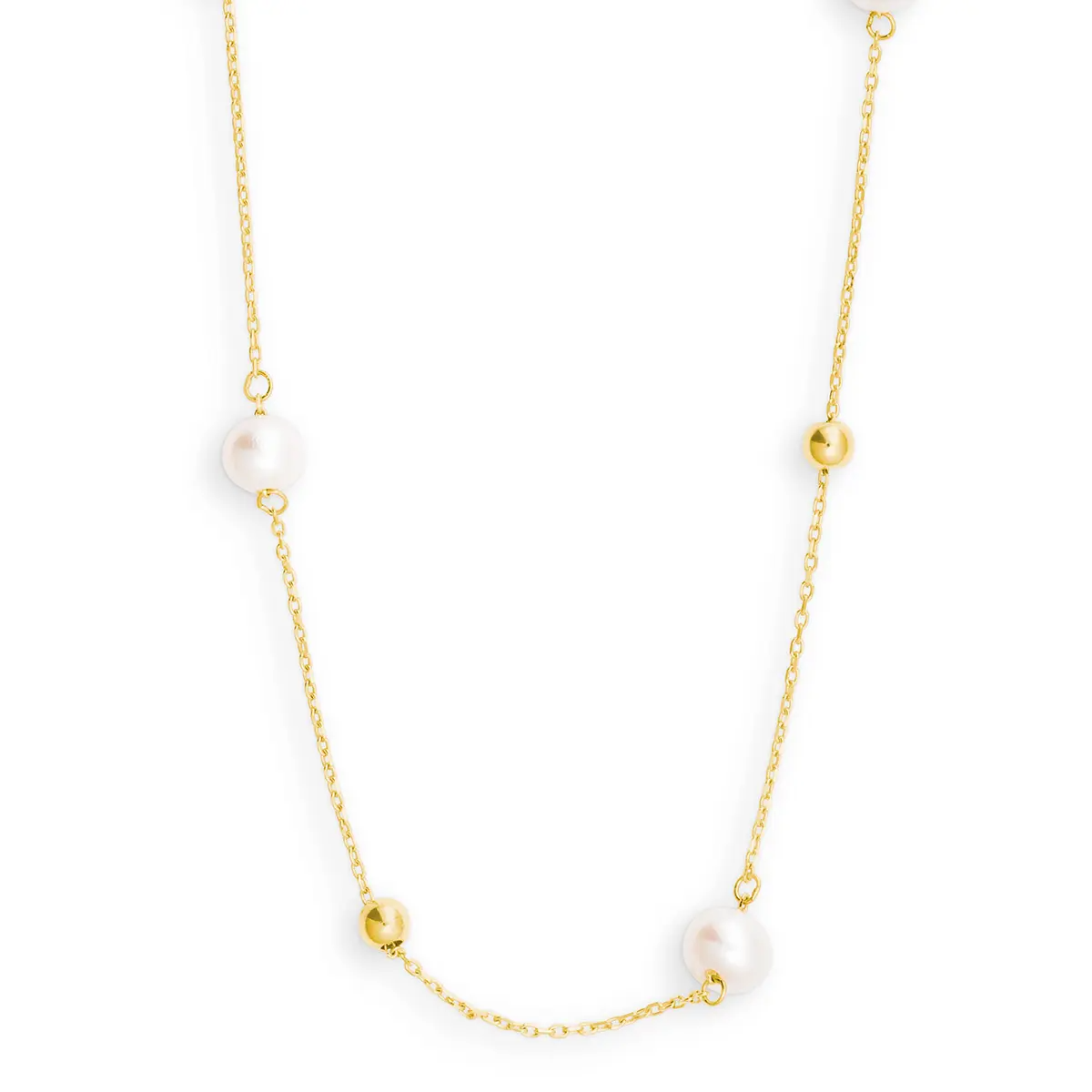 Geel gouden anker/parelcollier 45cm k13714g
Zoetwater parels