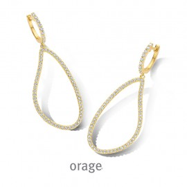 Oorslingers geelkleurig met zirconia