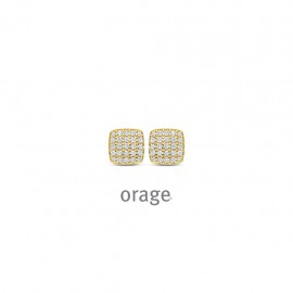 Oorringen vierkant plaqu&eacute; met zirconia