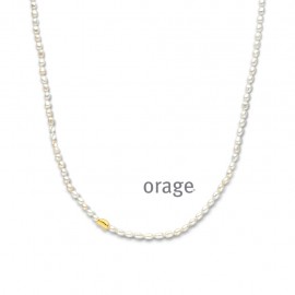 Ketting met parels-plaqu&eacute; hartje en slot