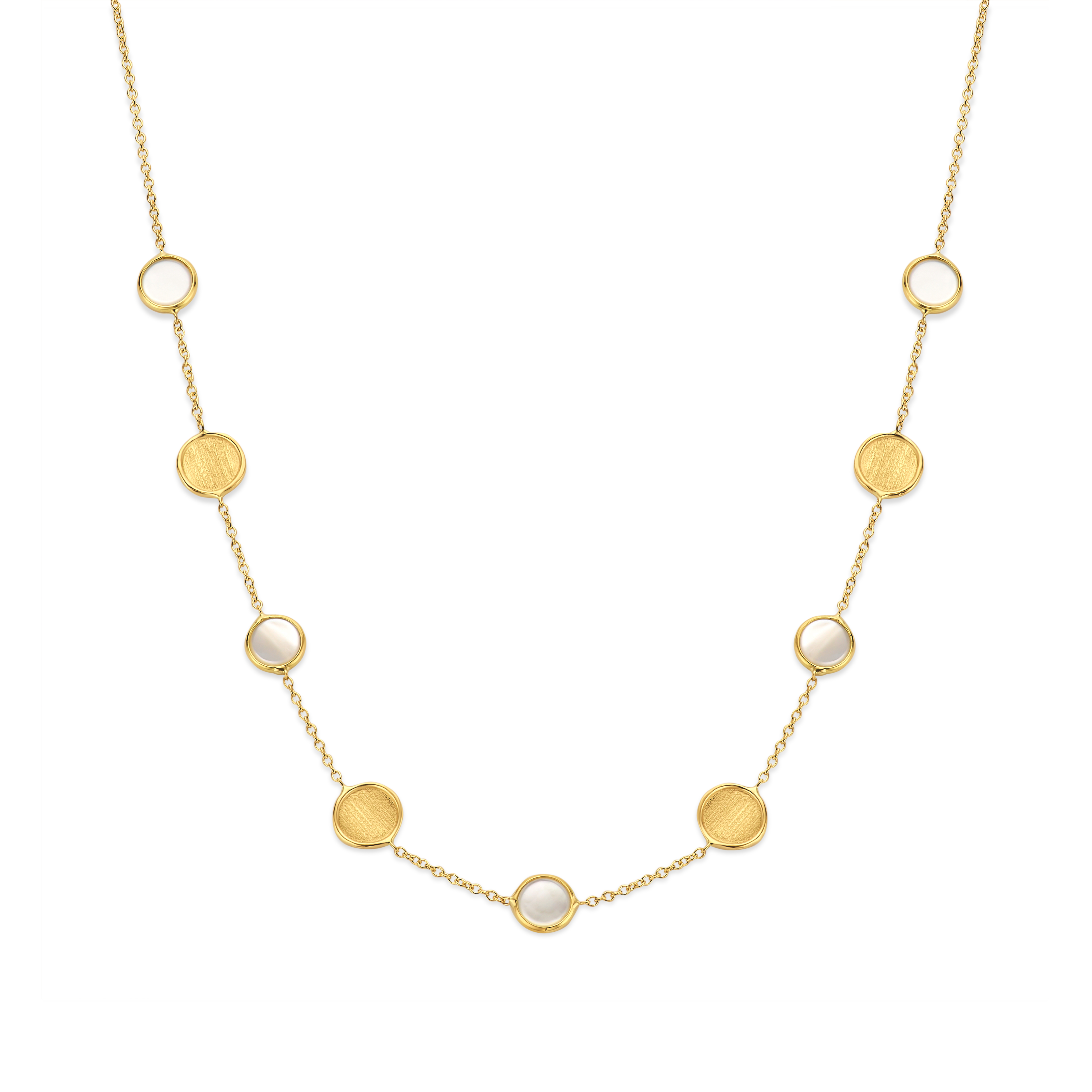 Ketting geel goud 18 kt met parelmoer swing jewels collectie