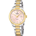 Festina-bicolor kast en band-roze wijzerplaat-5atm