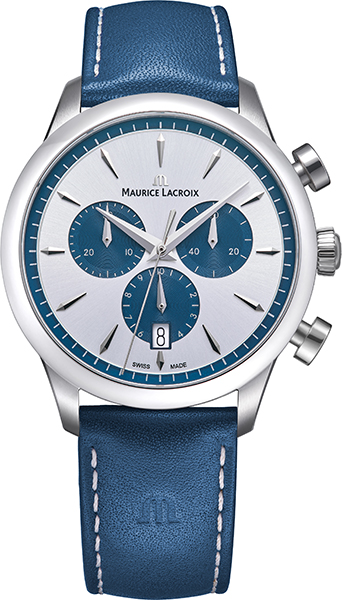 Dit is een horloge van het merk Maurice Lacroix gemaakt voor heren.
De specificaties zijn als volgt:
Kastmaat: 40 mm
Kastdikte: 10 mm
Waterdichtheid: 10 ATM / 100 Meter / 330 Feet
Dit horloge heeft de volgende functies/eigenschappen:
Chronograaf
Datumaanduiding