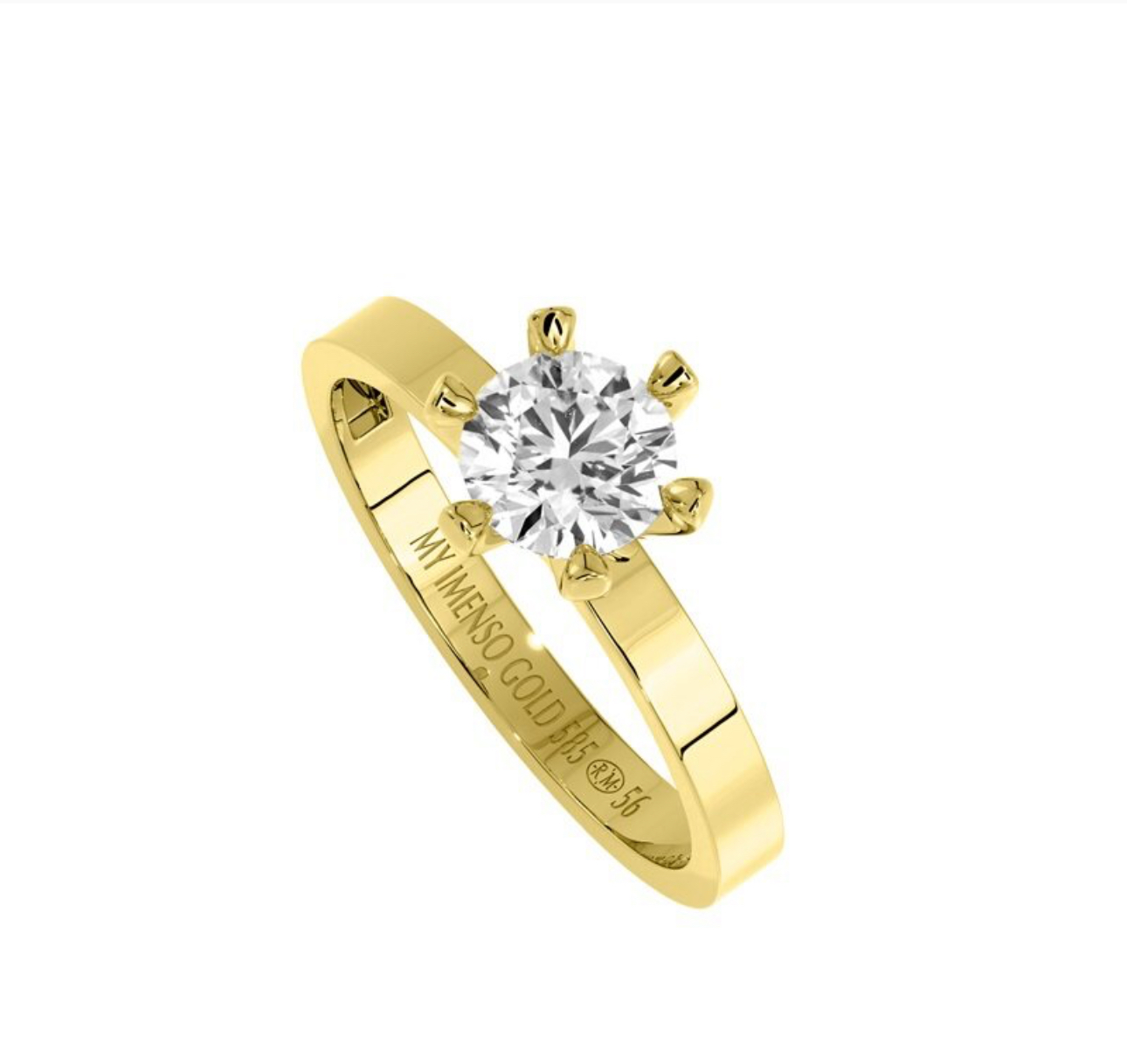 Gouden ring 1,00ct labgrown diamant 