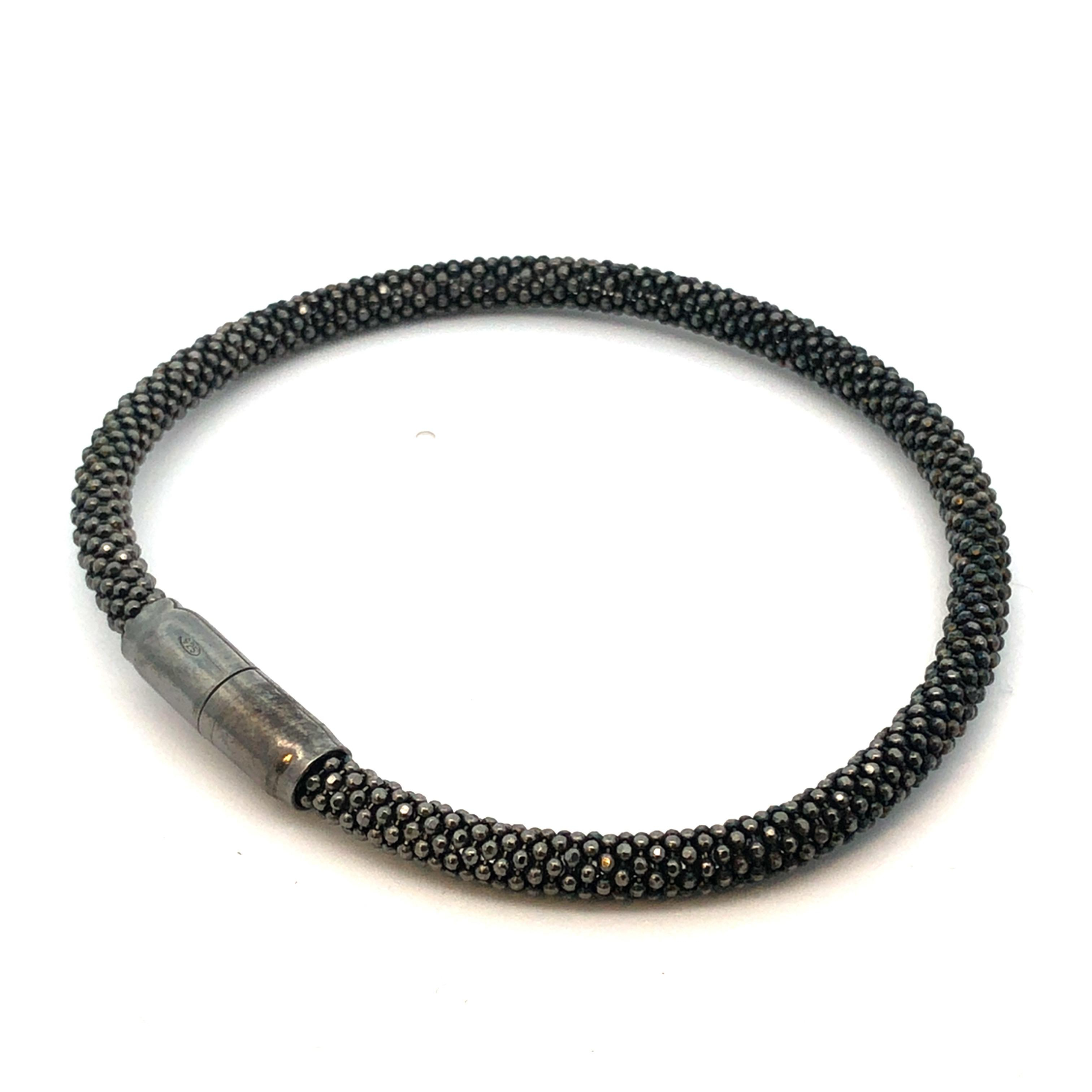  Armband silber, geschwärzt mit Magnetverschluß  