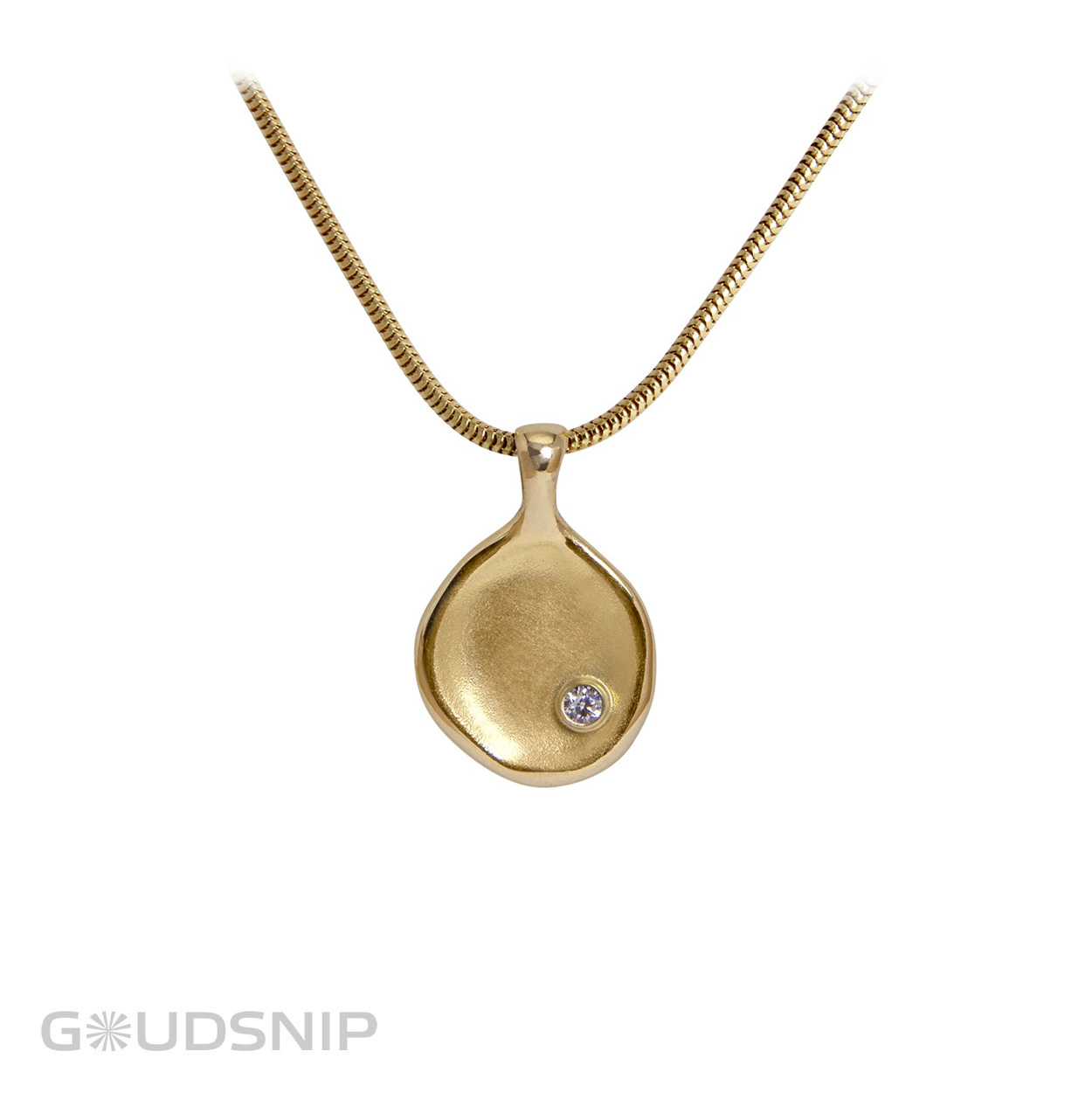 Een zelfontworpen hanger met diamant. Zeer geschikt om te graveren, bijvoorbeeld een letter, naam of vingerafdruk.
De hanger kan ook zeker zonder gravure gedragen worden.

Breedte: 11 mm
Hoogte: 16 mm