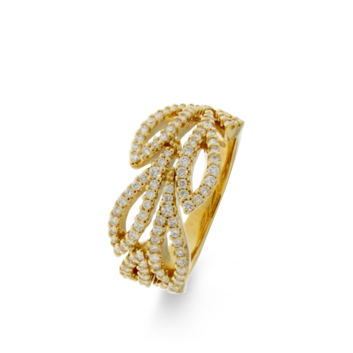 Ring geel goud 18kt met diamanten