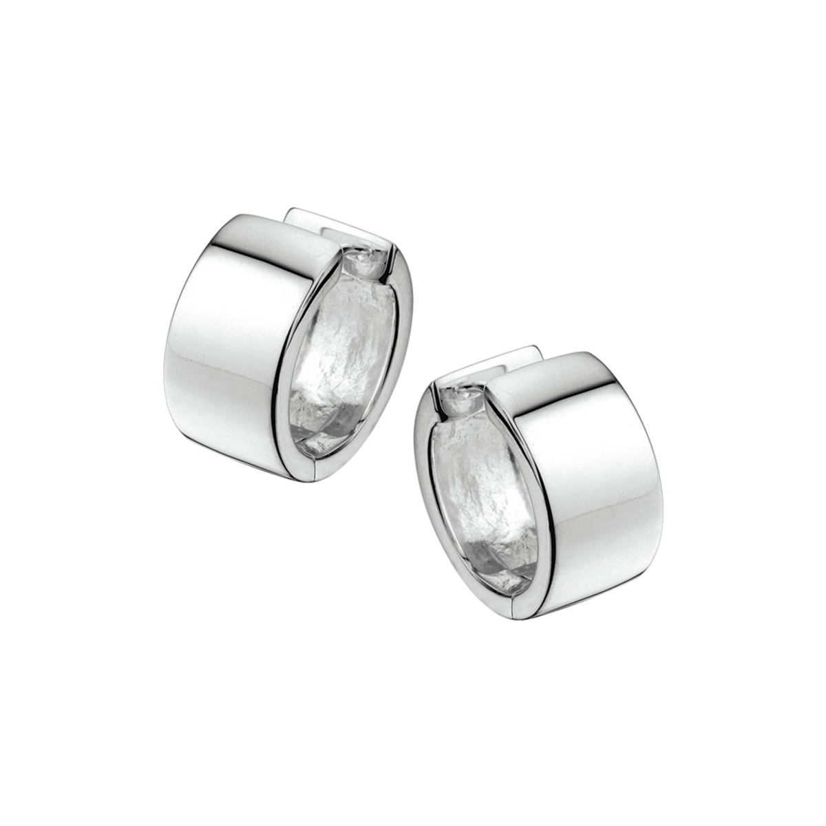 Zilveren klapoorringen met een vlakke buis en een poli afwerking.