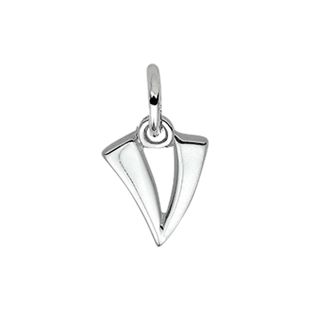 Zilveren letter hanger.