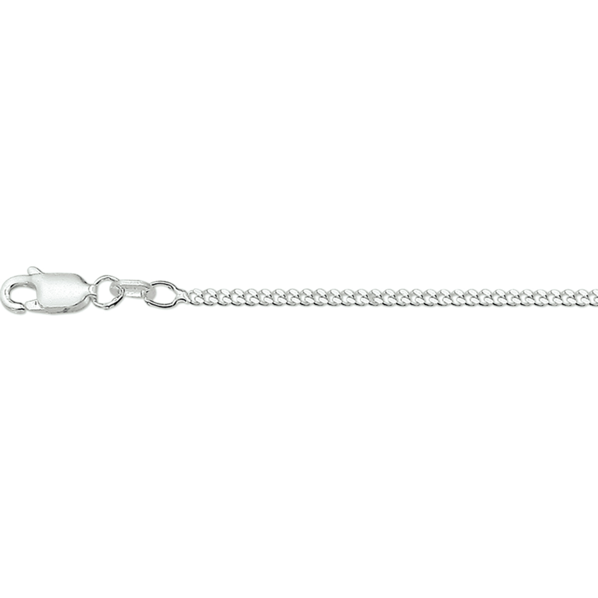 Zilveren collier met gourmette schakel. De schakelbreedte is 2.1mm.