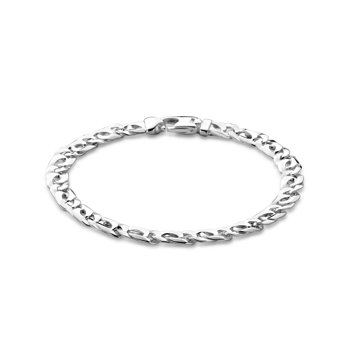 925 Zilveren armband met een schakelbreedte van 6.5mm. Uitgevoerd met karabijnsluiting.