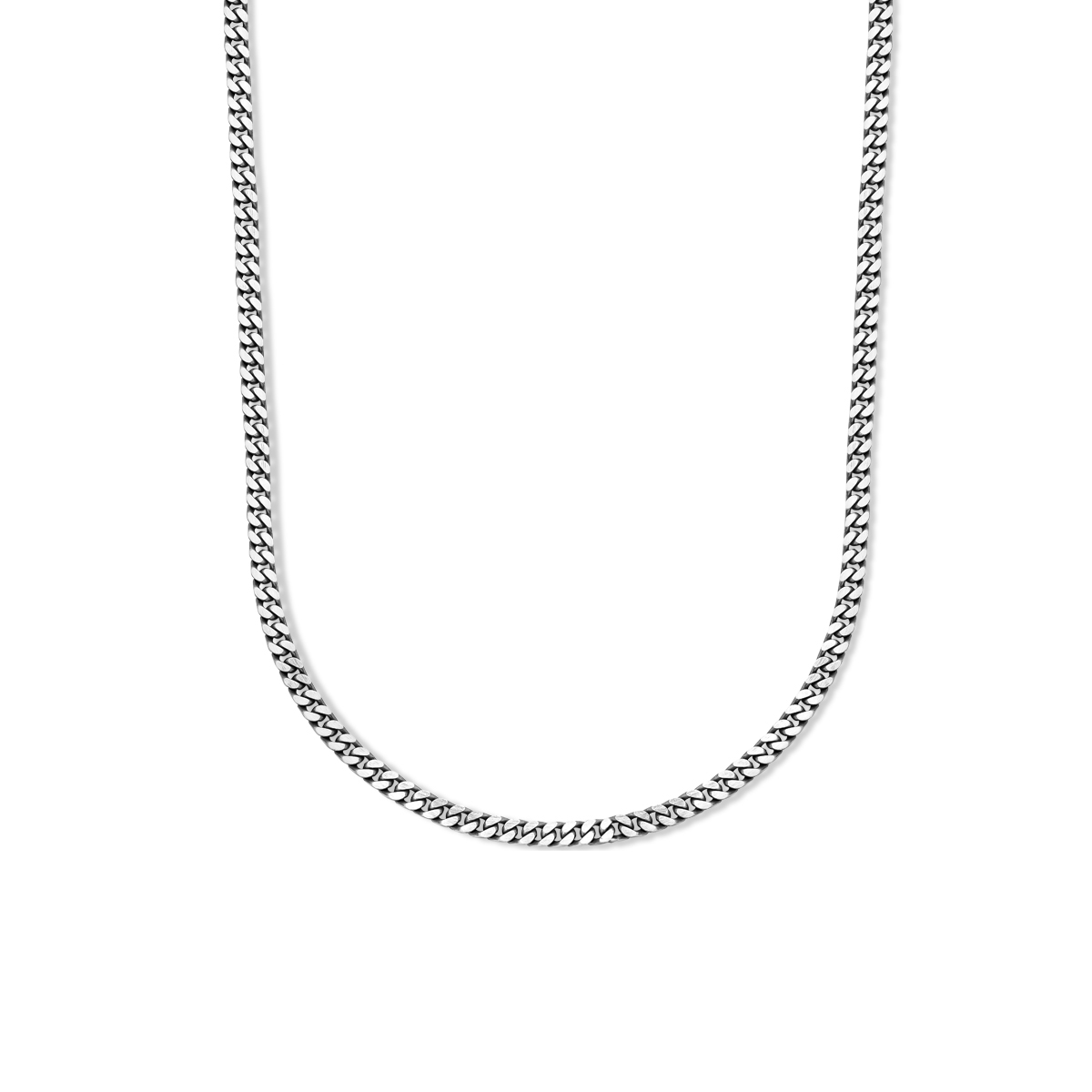 Geoxideerd 925 zilveren gourmette collier met een schakelbreedte van 4.6mm. Uitgevoerd met een karabijn sluiting.
