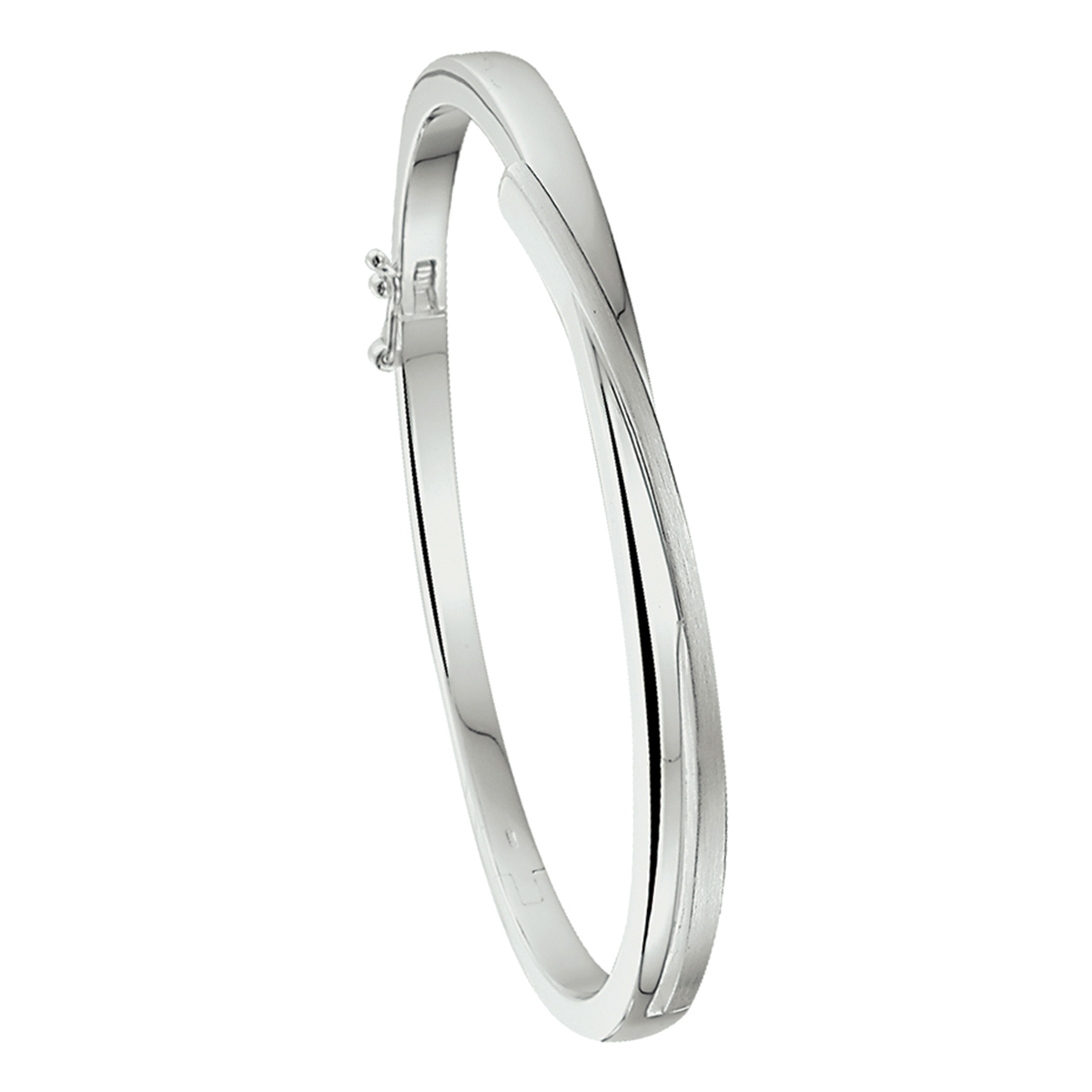 bangle scharnier poli/mat 5,5 x 60 mm zilver gerhodineerd