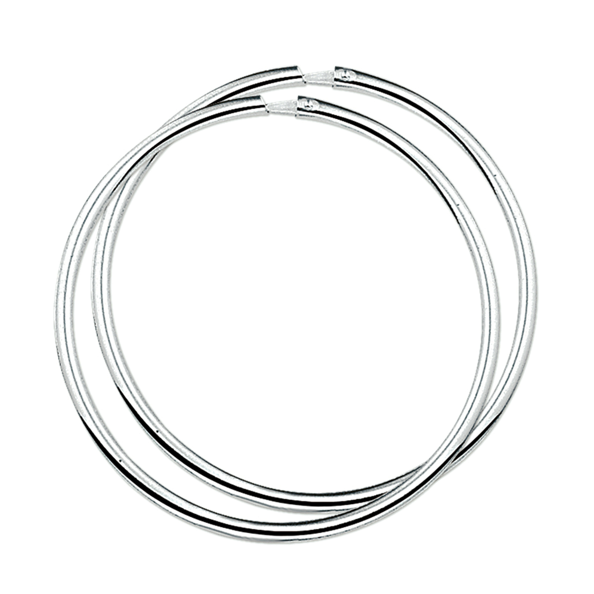 Gerhodineerd zilveren oorringen met een ronde buis en een scharnier-sluiting.