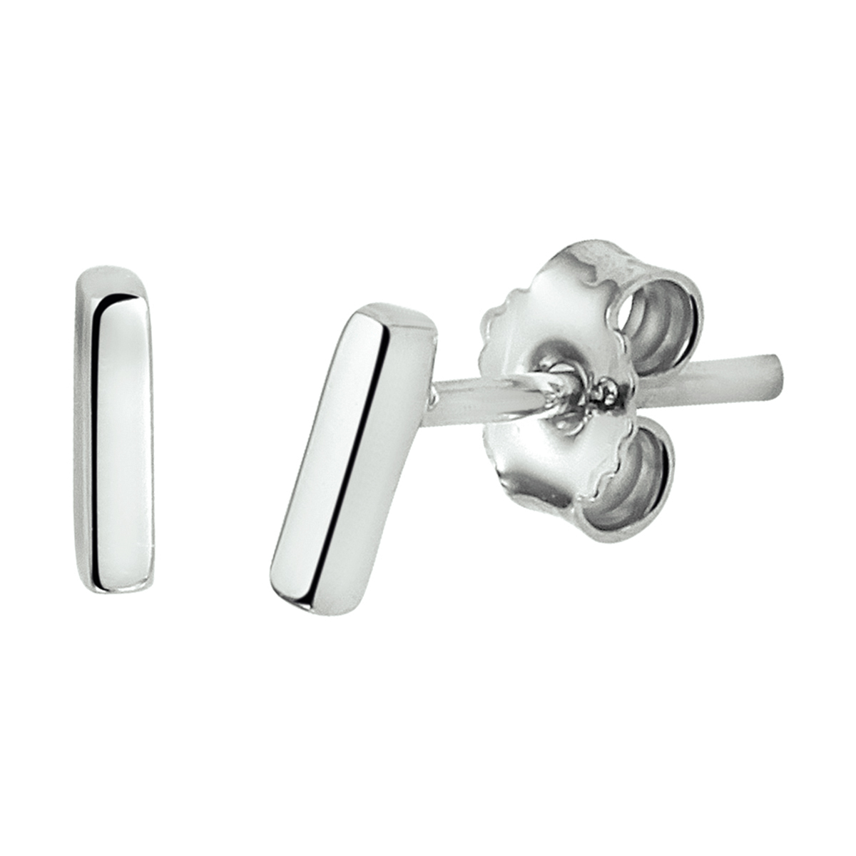 zilveren oorstekers, poly balkje