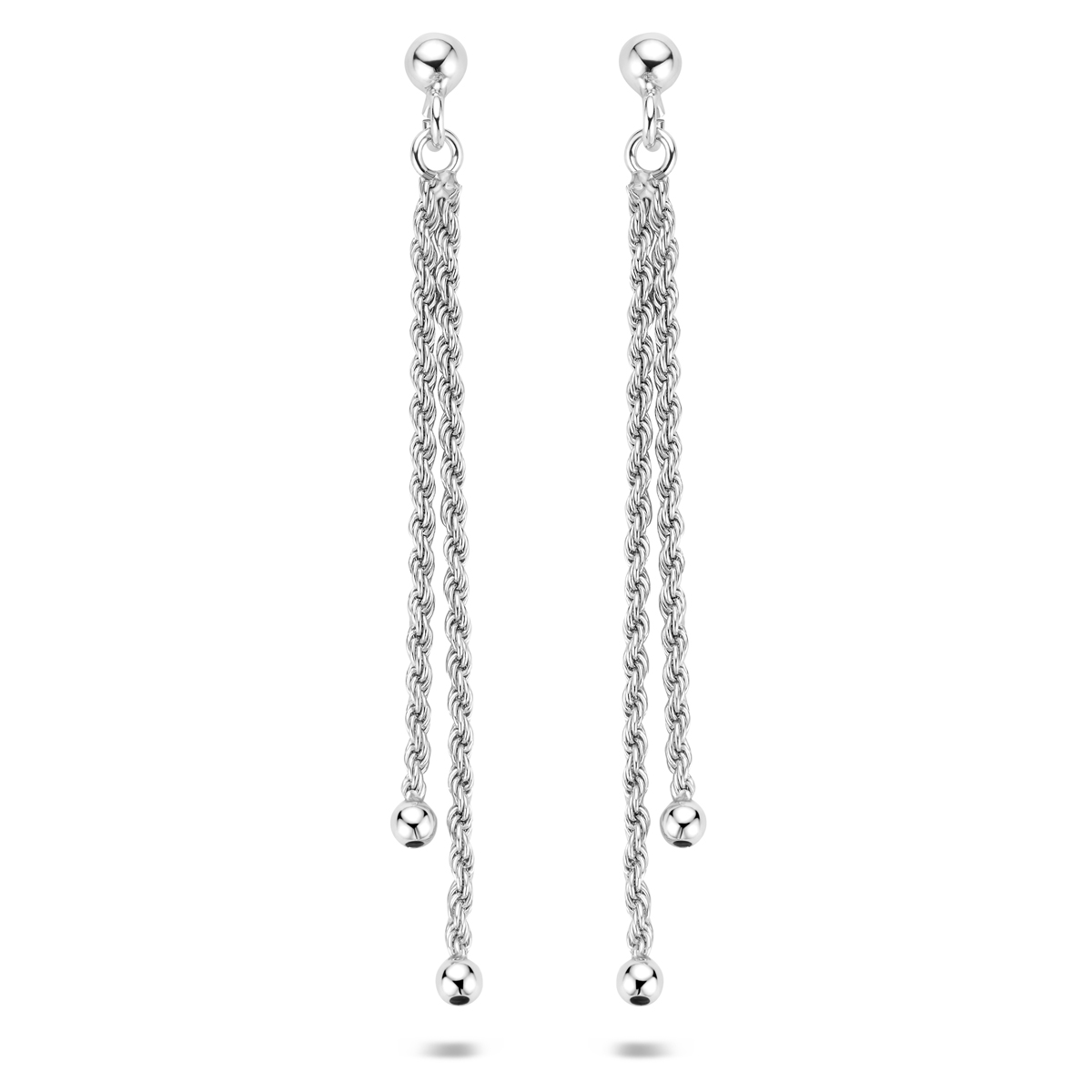 Gerhodineerd 925 zilveren oorhangers met een totale hoogte van 64mm.