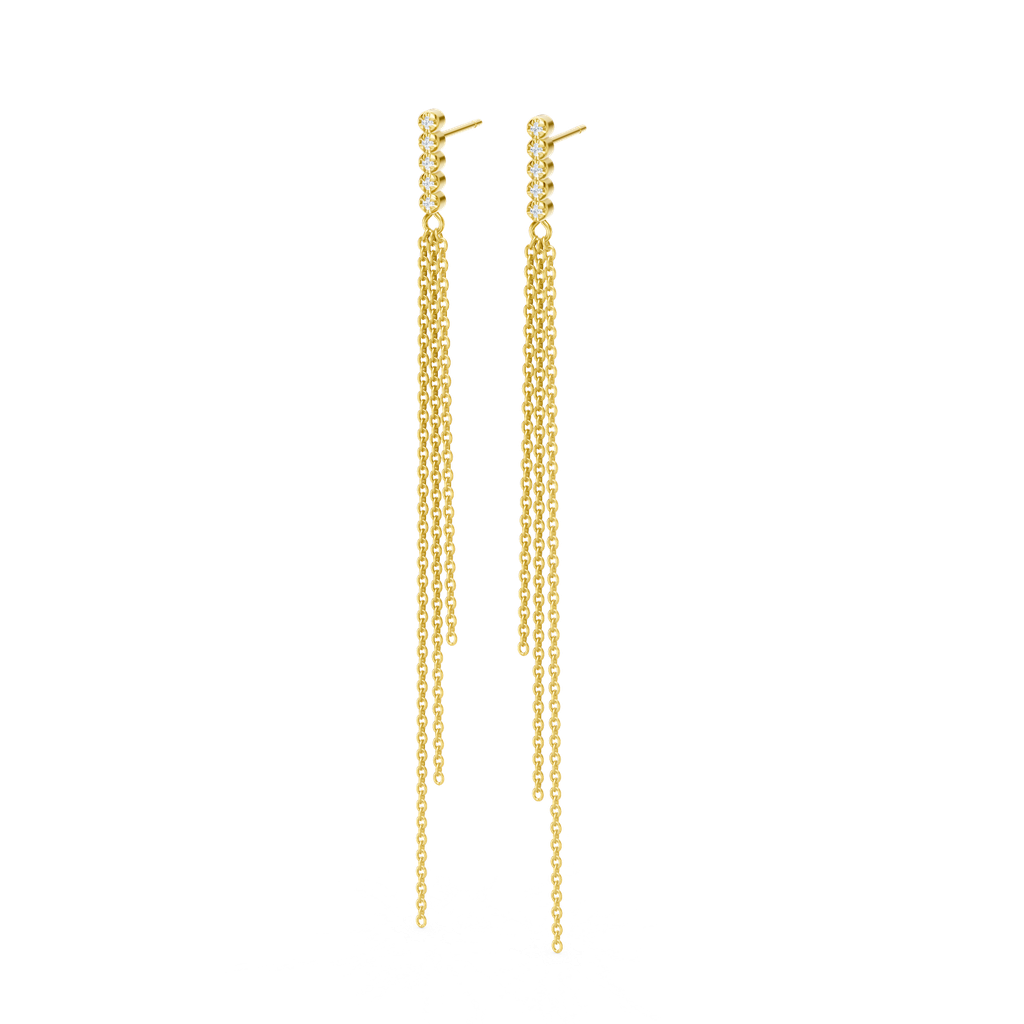 Oorbellen zilver gold plated + 0.03ct briljant