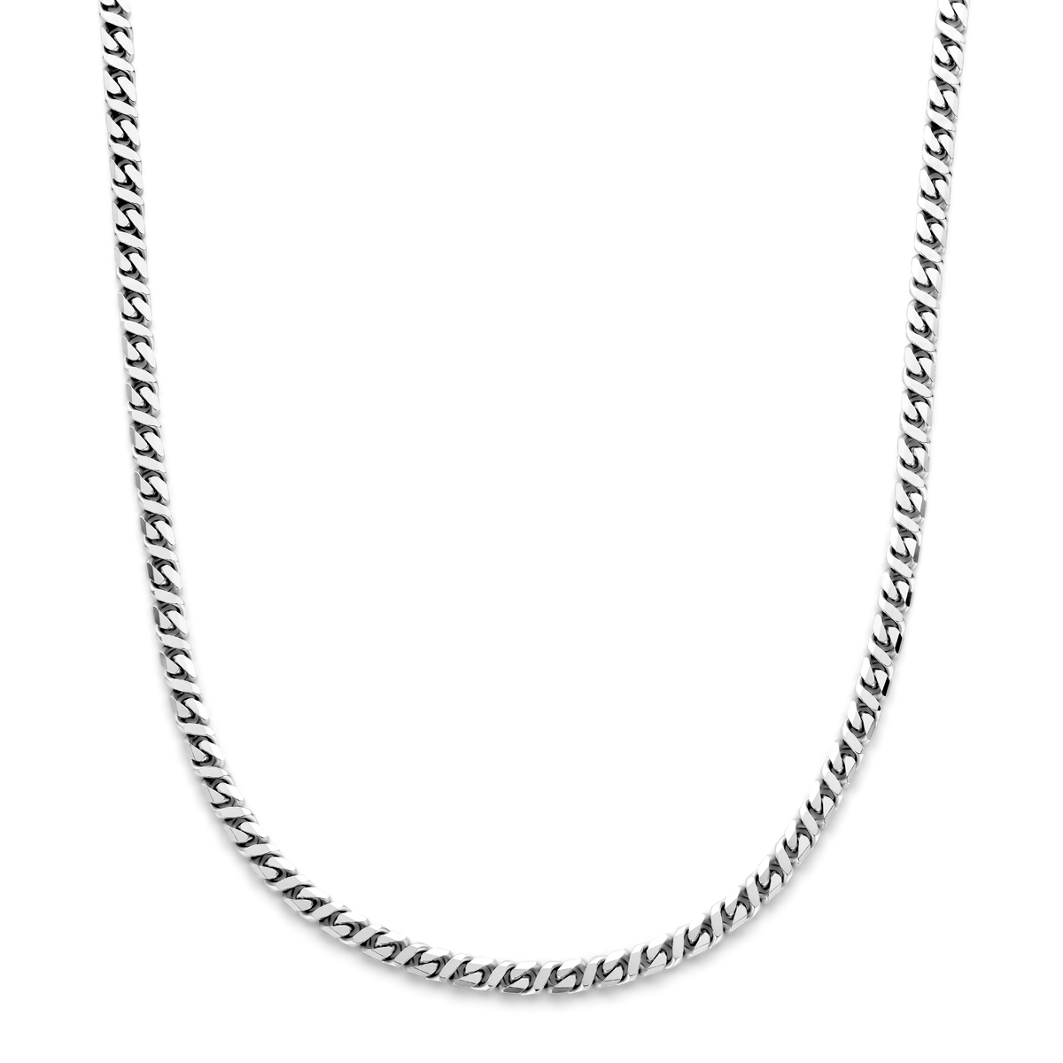 Gerhodineerd 925 zilveren gourmette collier met een schakelbreedte van 5,2mm. Uitgevoerd met een karabijn sluiting.