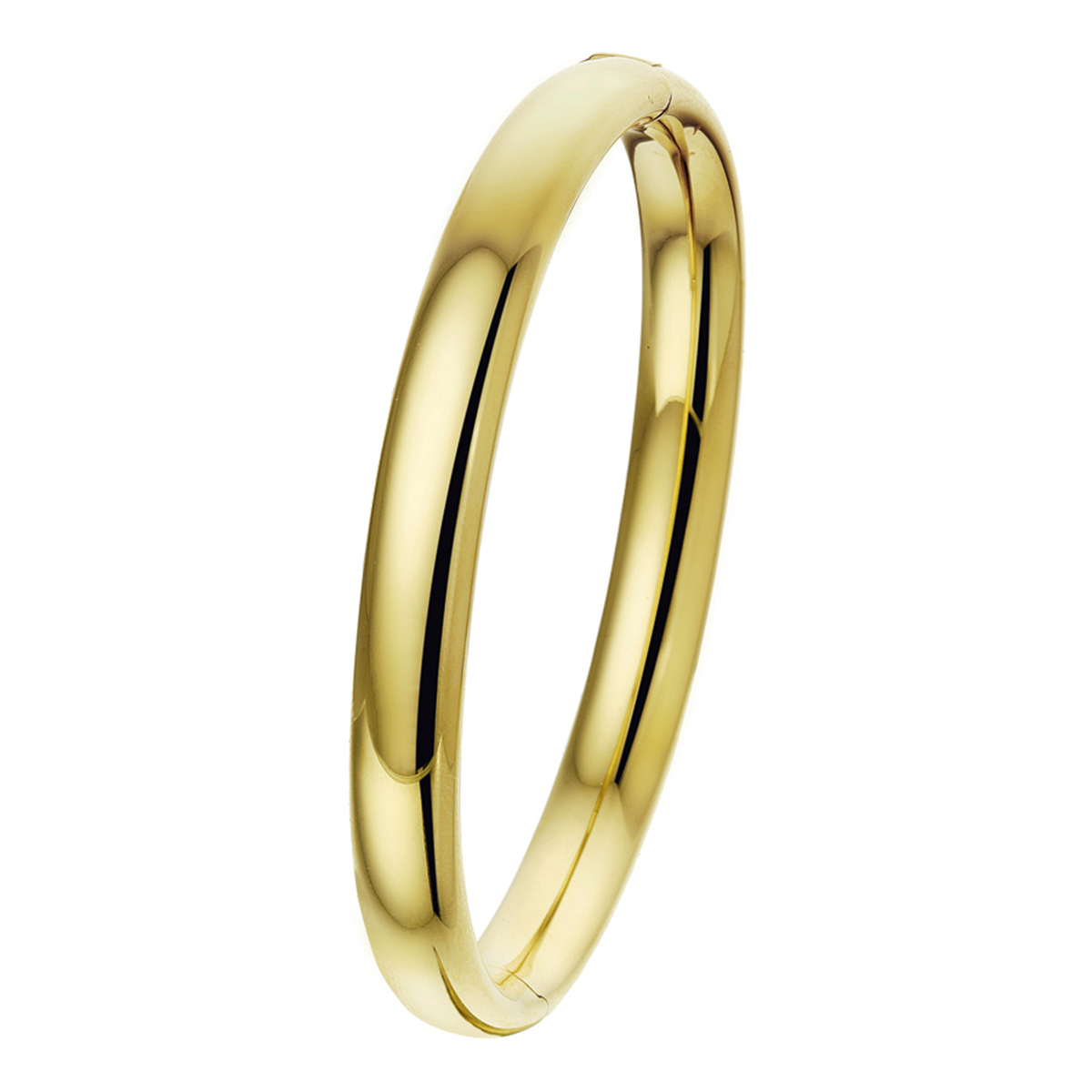 14 Karaat geelgouden bangle scharnier ovale buis 
8mm breed
60mm diameter
20.7gram