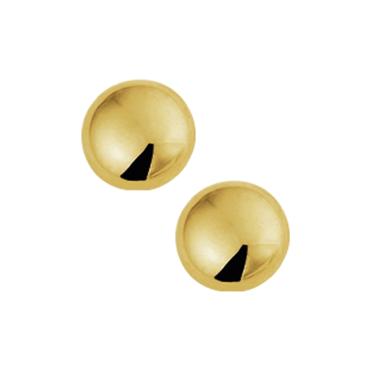 Geelgouden oorknoppen met een halfbol.