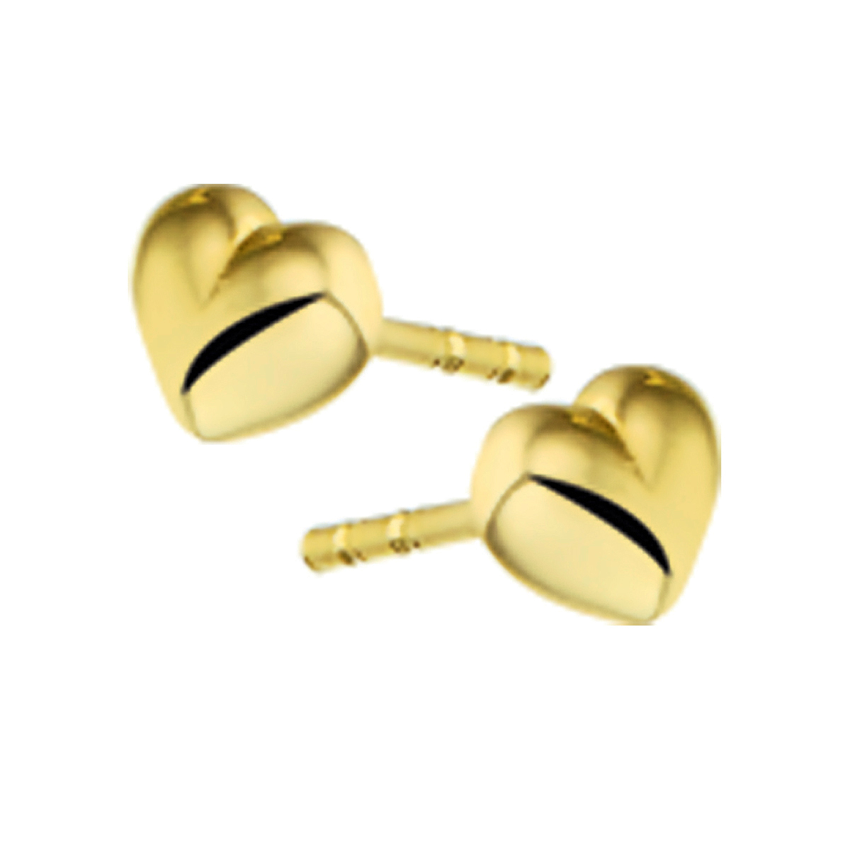 Geelgouden oorknoppen met een hart.