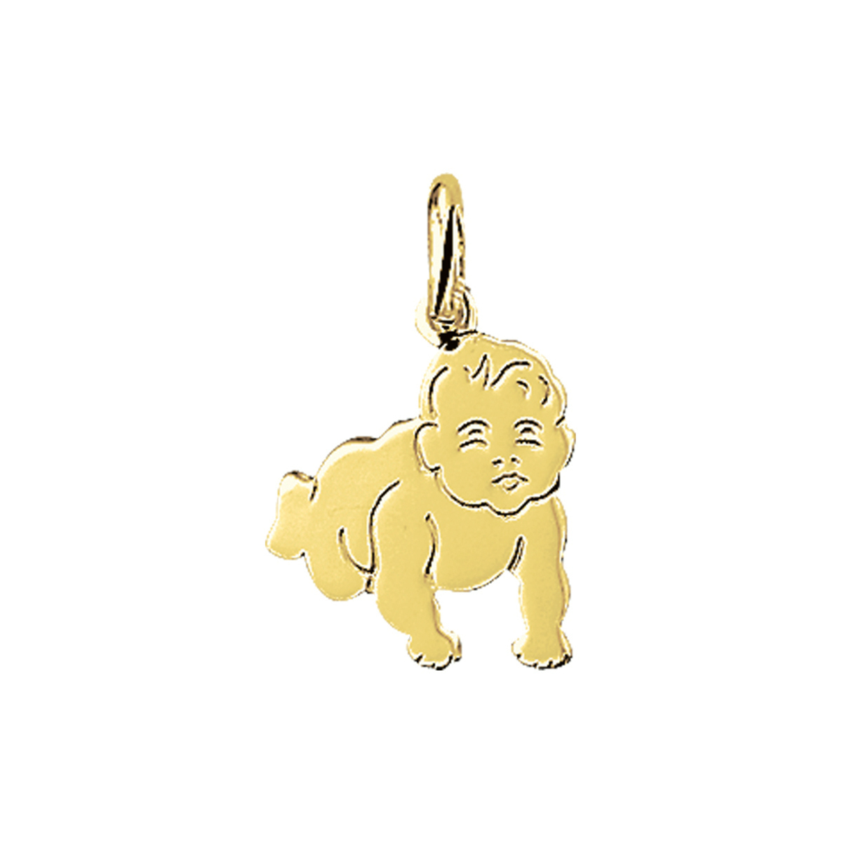 Geelgouden hanger met een baby.