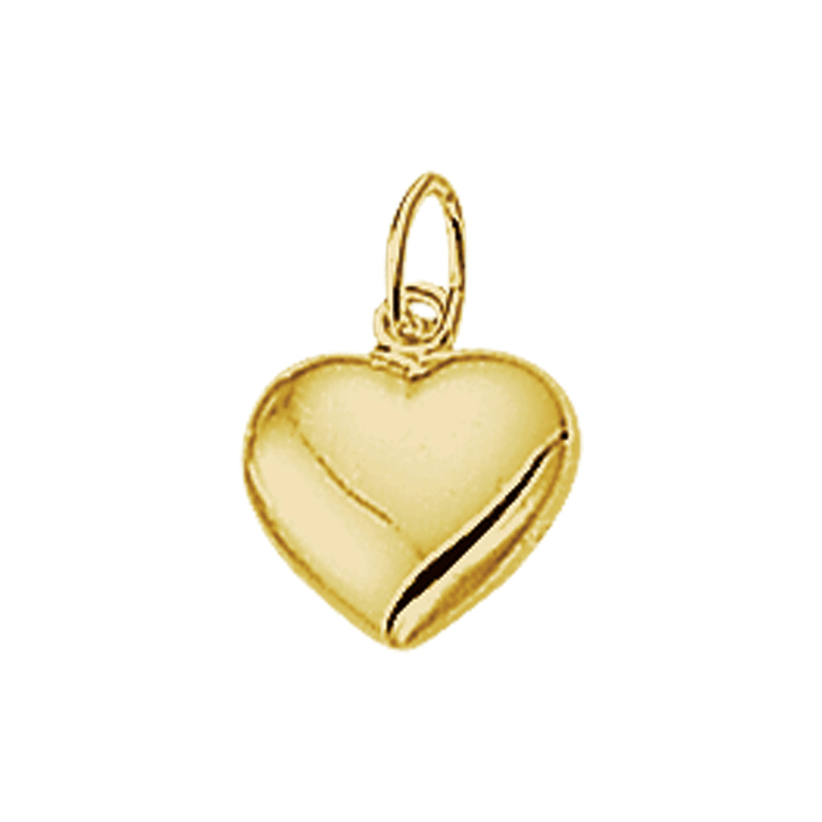 Geelgouden hanger met een hart van 8.5x8.5mm en uitgevoerd met een stevig hangoog. De hanger is ook verkrijgbaar in het witgoud.