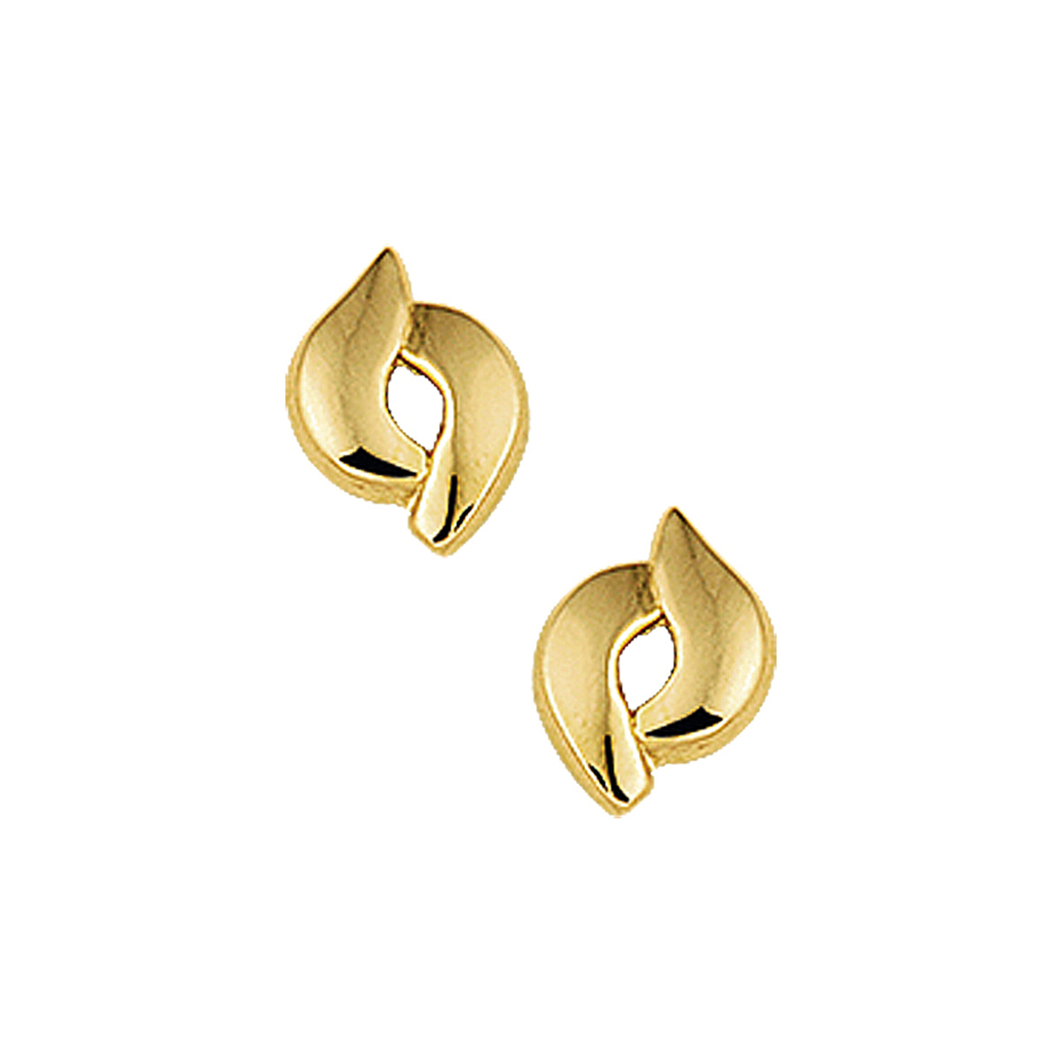 Geelgouden oorknoppen met een poli afwerking.