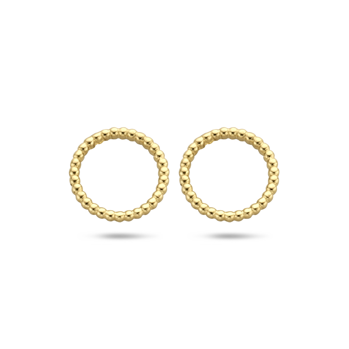 Trendy 14k geelgouden oorknoppen met een twisted rondje en een diameter van 6.5mm.