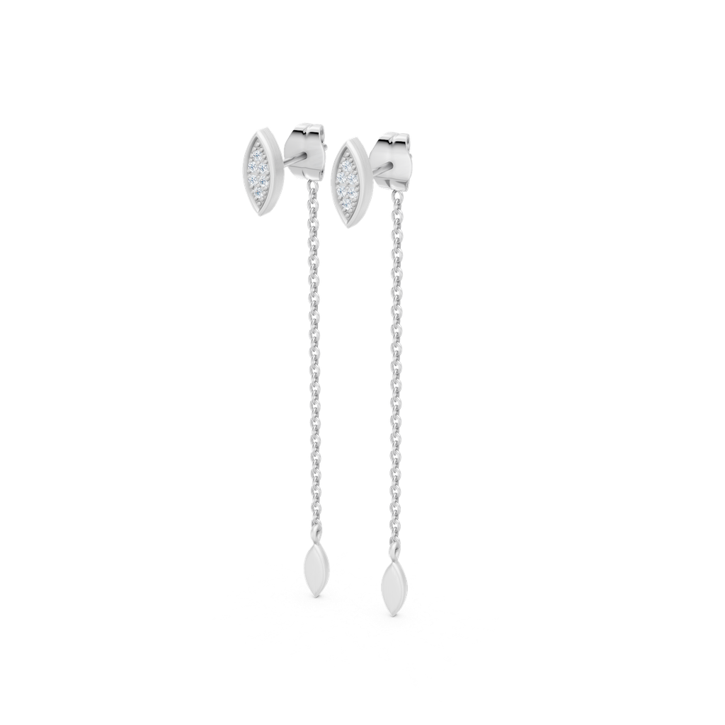 Oorslingers in zilver met diamant