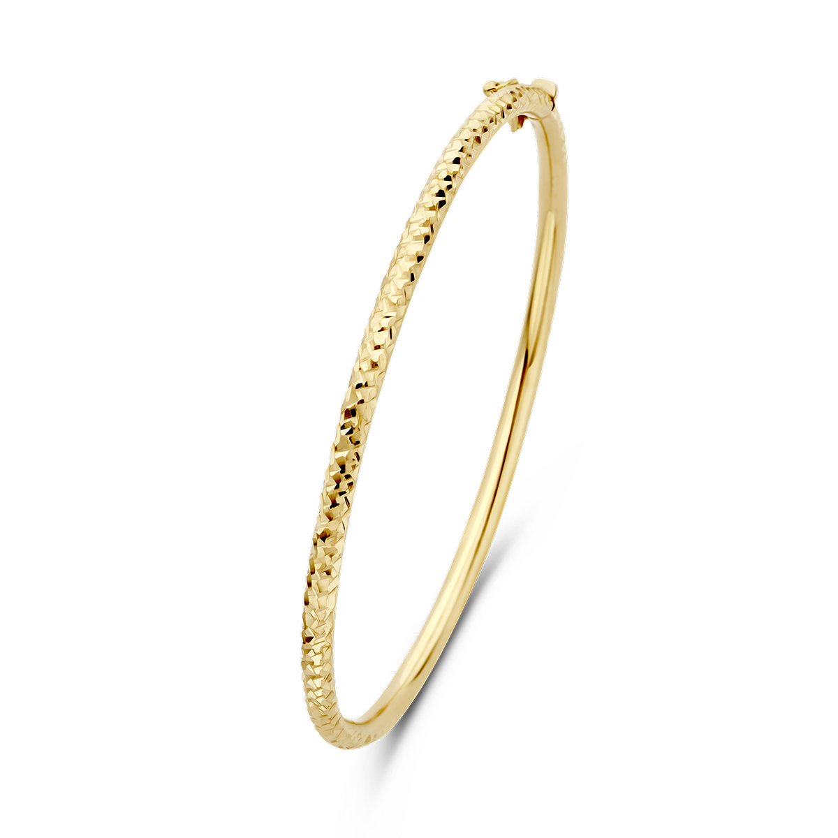 14k Geelgouden bangle met een diameter van 60mm.