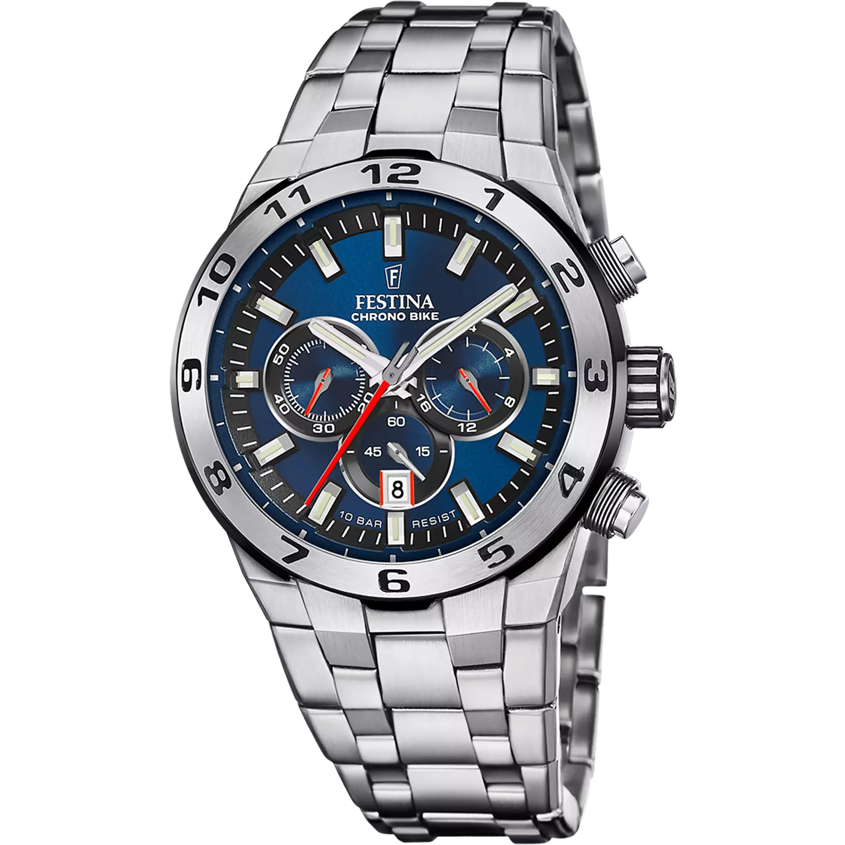 Festina F20670/1 horloge voor heren, een iconisch stuk uit de prestigieuze Chrono Bike-collectie. Deze elegante horloge vertegenwoordigt de ideale fusie van design en prestatie, speciaal ontworpen voor de moderne man die precisie en esthetiek waardeert. Met een behuizing gemaakt van roestvrij staal, valt deze horloge op door zijn superieure weerstand en vermogen om zowel dagelijkse slijtage als de meest veeleisende omstandigheden te weerstaan. Dit type staal staat bekend om zijn hoge corrosiebestendigheid, waardoor de horloge zijn glans en verfijnde afwerking jarenlang behoudt. Het mineraalglas dat de wijzerplaat van de horloge beschermt, biedt uitzonderlijke helderheid en opmerkelijke duurzaamheid, waardoor het effectief bestand is tegen krassen en stoten. Dit zorgt ervoor dat de leesbaarheid van de horloge intact blijft, zelfs in de meest veeleisende situaties. Bovendien is dit model uitgerust met een roestvrijstalen band, die niet alleen perfect bij de behuizing past, maar ook optimaal comfort en pasvorm biedt. De band is eenvoudig verstelbaar en past om elke polsmaat, waardoor het ideaal is voor zowel dagelijks gebruik als speciale gelegenheden.