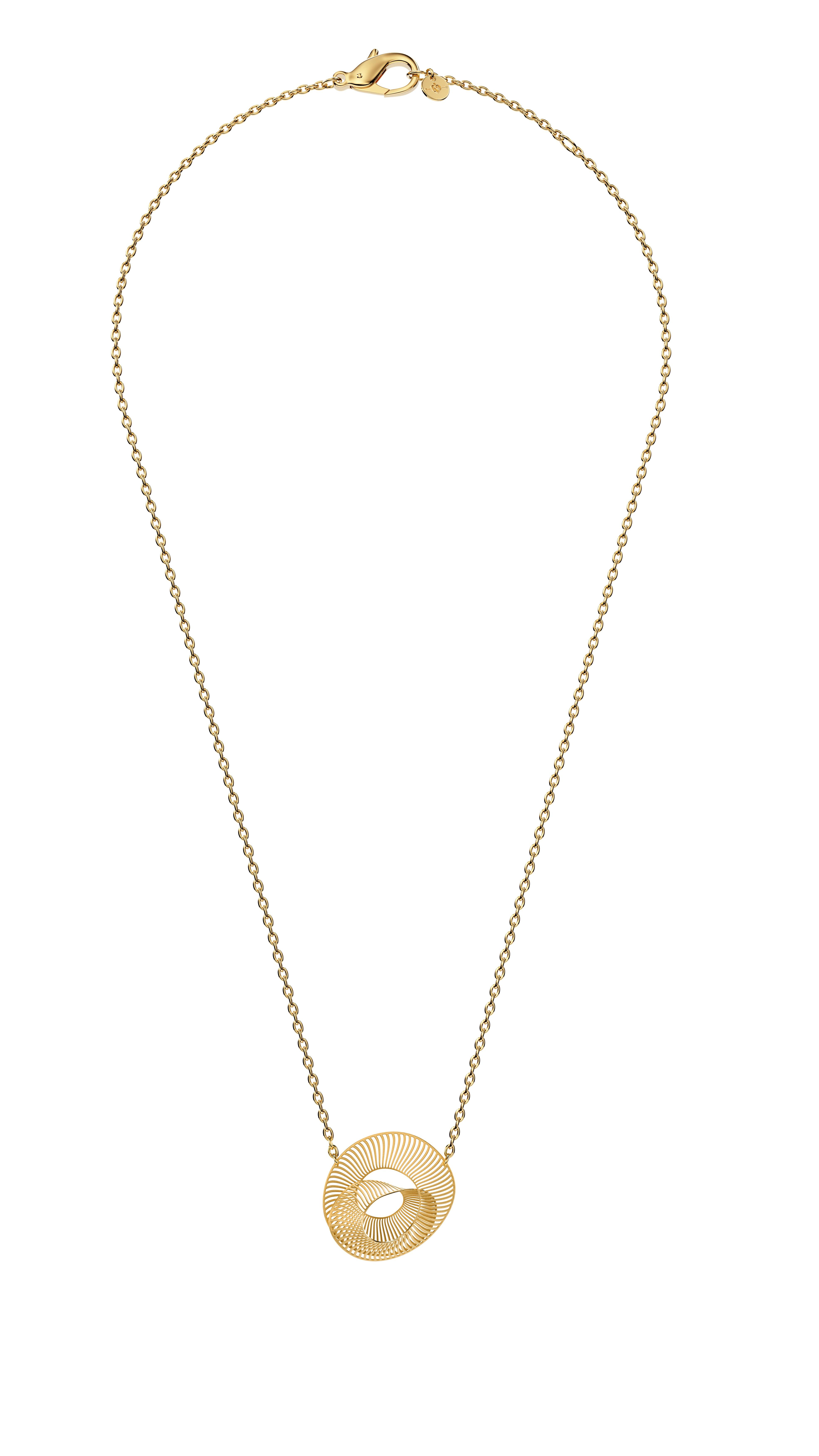 een 18 krt geelgouden collier 50cm van Niessing met Mirage Loop hanger.